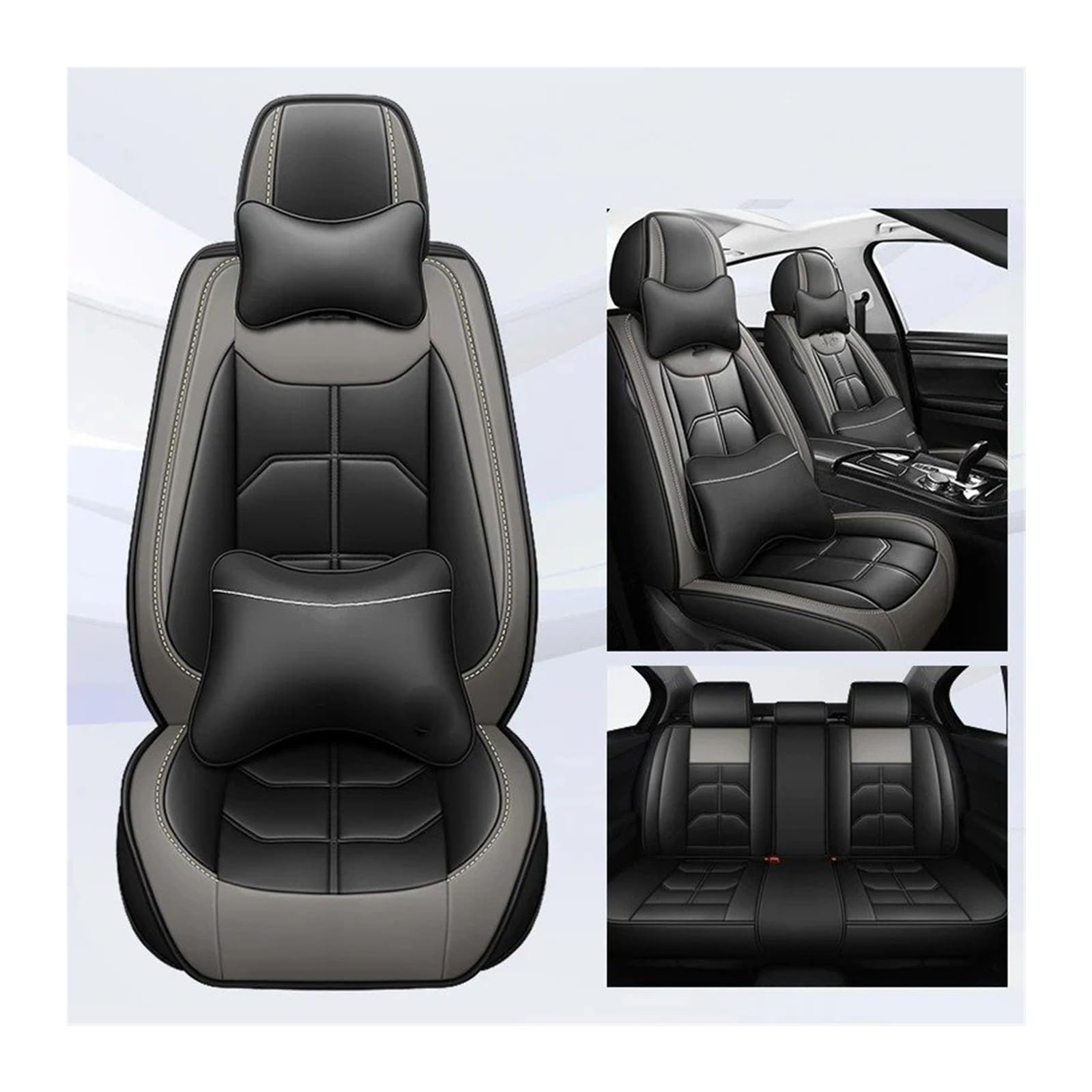 UFITIDU Auto Sitzbezug Für MG Alle Molle ZT-T ZR ZT TF Autozubehör Autozubehör Autozubehör Universal-Autositzbezug Aus Ler Auto Schonbezüge(Black Grey 5 Seat) von UFITIDU