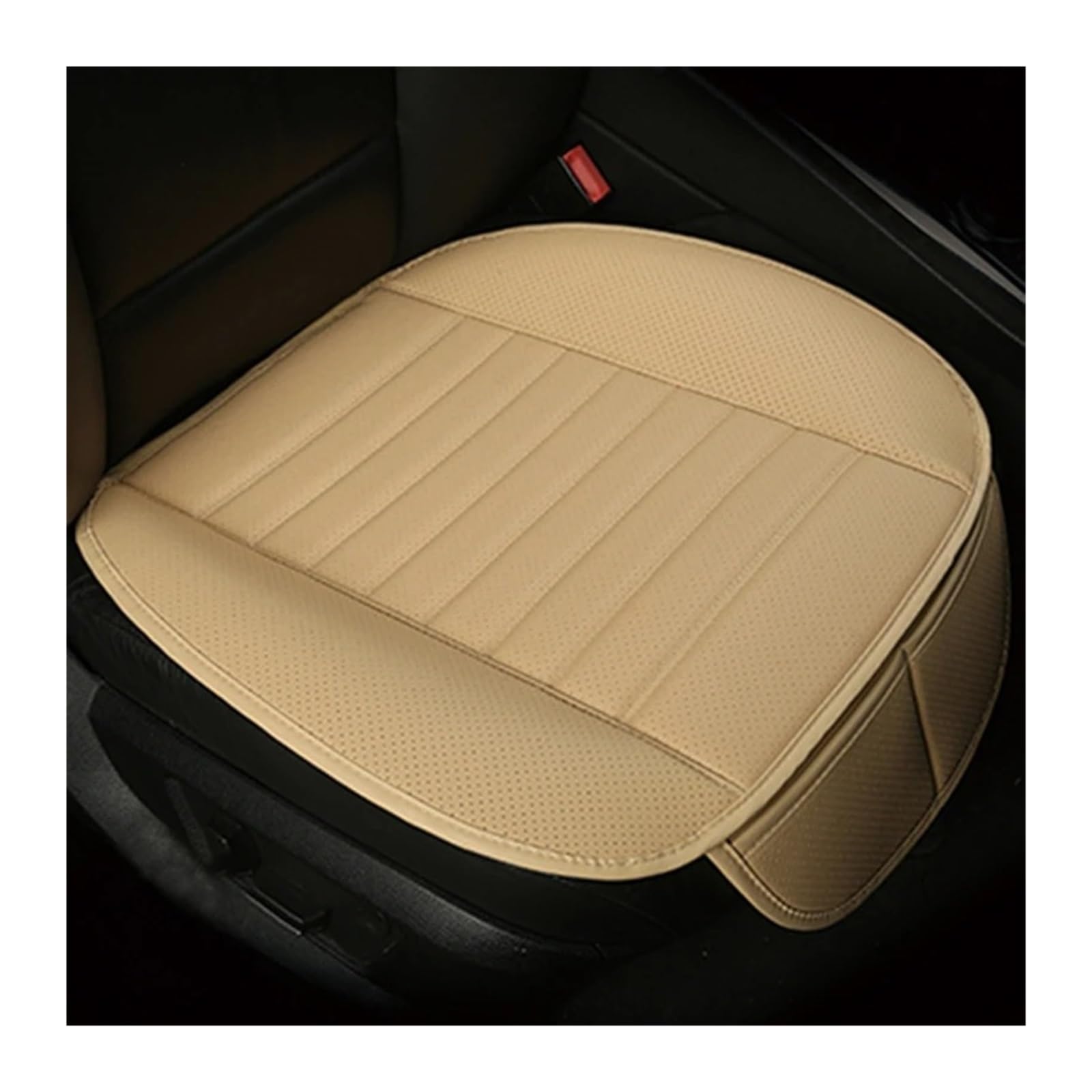 UFITIDU Auto Sitzbezug Für Maserati Alle Molle GranTurismo Für Ghibli Für Levante Für Quattroporte Autozubehör Universal Ler Sitzkissen Auto Schonbezüge(1 seat Beige) von UFITIDU