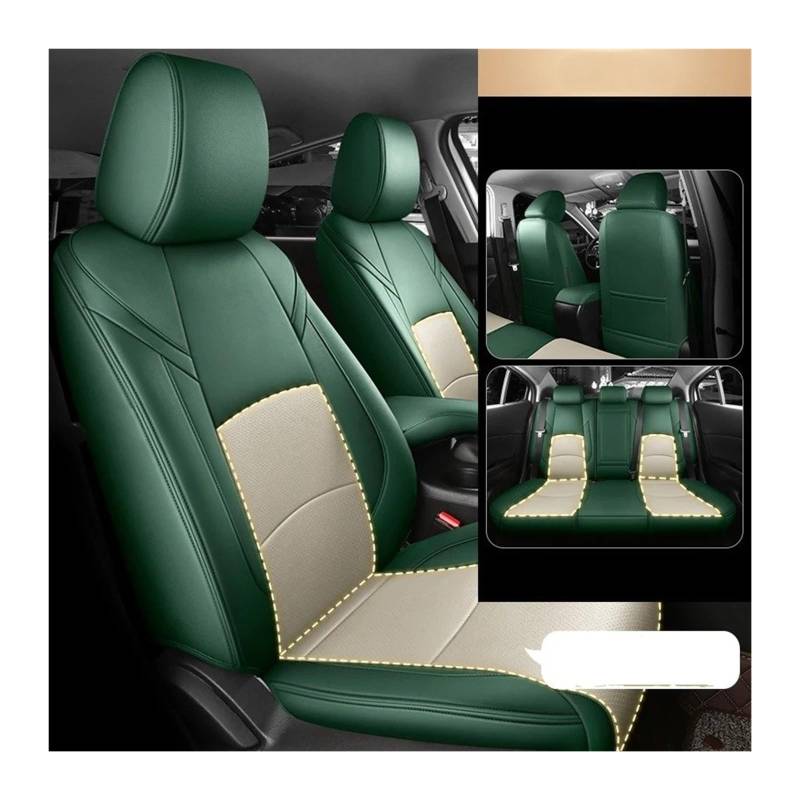 UFITIDU Auto Sitzbezug Für Mazda 3 CX3 CX5 Für Mazda 6 Custom Fit Autositzbezug Zubehör 360 Grad Vollleder 5-Sitzer Komplettset Auto Schonbezüge(Green beige) von UFITIDU