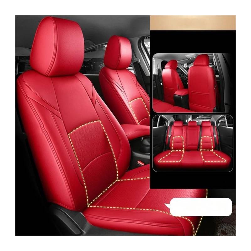 UFITIDU Auto Sitzbezug Für Mazda 3 CX3 CX5 Für Mazda 6 Custom Fit Autositzbezug Zubehör 360 Grad Vollleder 5-Sitzer Komplettset Auto Schonbezüge(Red2) von UFITIDU