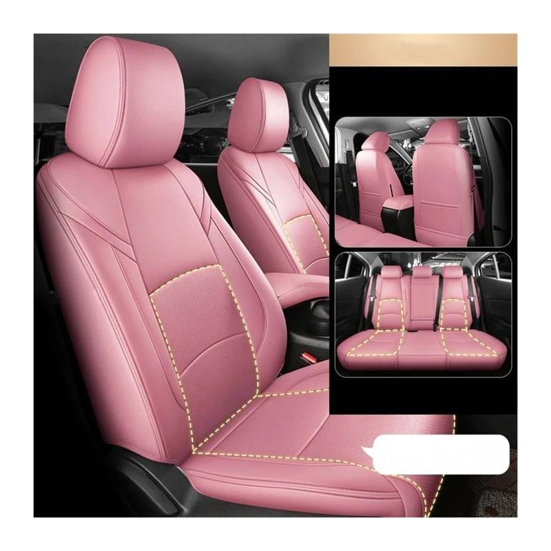 UFITIDU Auto Sitzbezug Für Mazda 3 CX3 CX5 Für Mazda 6 Custom Fit Autositzbezug Zubehör 360 Grad Vollleder 5-Sitzer Komplettset Auto Schonbezüge(Rosa) von UFITIDU