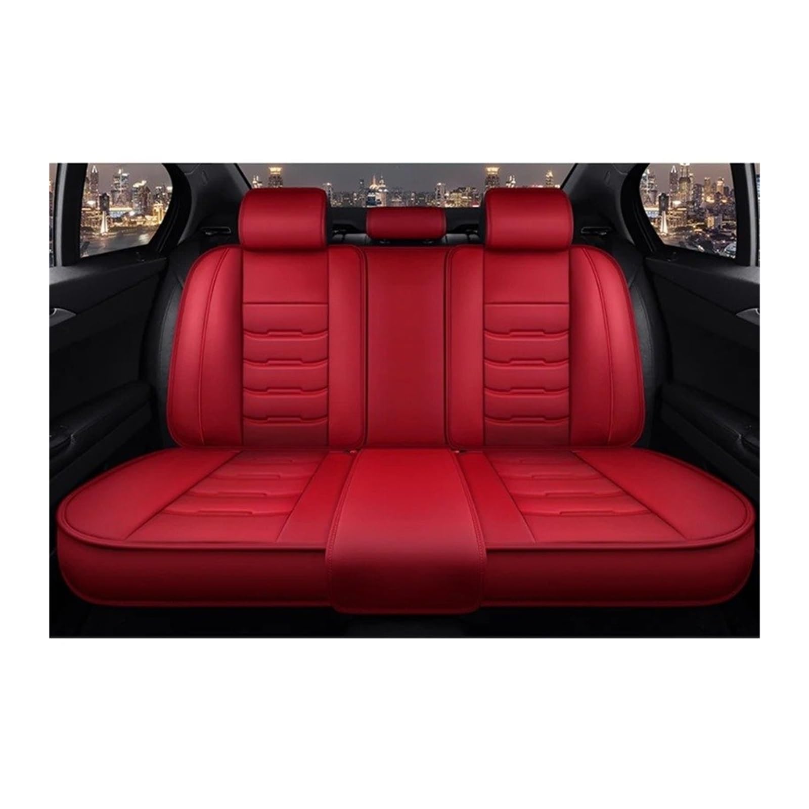 UFITIDU Auto Sitzbezug Für Smart Alle Modelle Für Fortwo Für Forfour Auto Styling Zubehör Custom Auto Zubehör 5 Sitze Leder Auto Sitz Abdeckung Auto Schonbezüge(Rear seat Cover) von UFITIDU