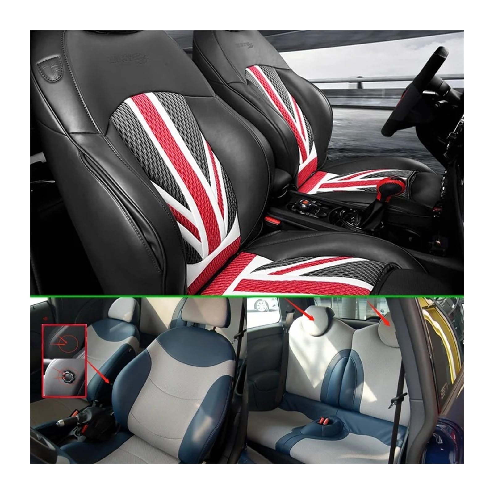 UFITIDU Auto Sitzbezug Für Smart Für Fortwo Für Forfour Pad Innenräume Zubehör Vollen Satz Vorne Hinten Auto Sitz Abdeckung Kissen Auto Schonbezüge(Waist No Button,Cream White) von UFITIDU