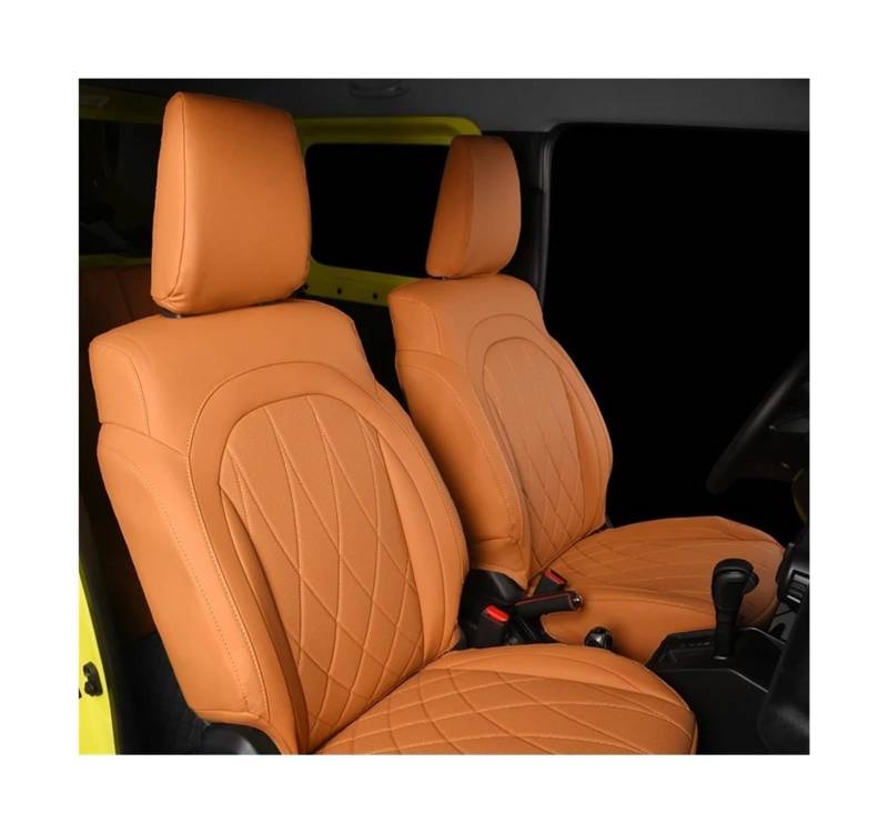 UFITIDU Auto Sitzbezug Für Suzuki Für Jimny JB64 JB74 2019 2020 2021 2022 Leder Auto Interior Styling Zubehör Maßgeschneiderte Autositzbezüge Schutz Kissen Pad Auto Schonbezüge(Brown Full Set) von UFITIDU