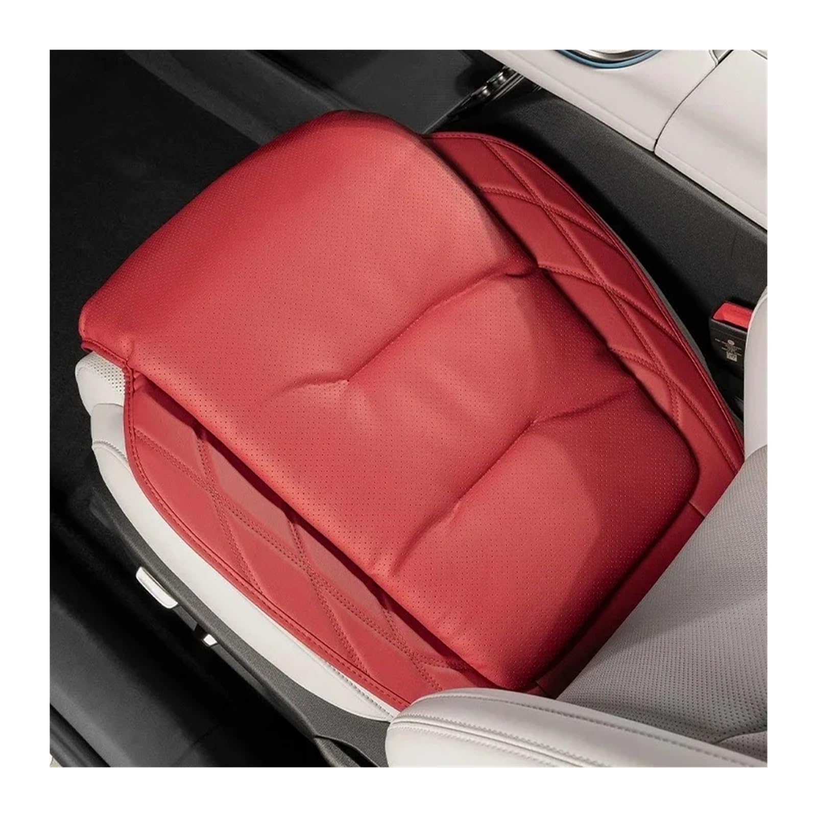 UFITIDU Auto Sitzbezug Für Tesla Für Moll 3 Für Moll Y Für Moll S Auto Innen Zubehör Ler Auto Sitz Abckung Sitzkissen Auto Seat Protector Pad Auto Schonbezüge(Cushion-Red) von UFITIDU