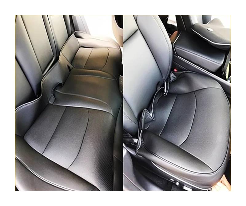 UFITIDU Auto Sitzbezug Für Tesla Für Moll 3 Für YSX Sitzbezüge 3 Stück Set Ler 8 Gra Anti Fouling Sitzkissen Auto Innen Zubehör Auto Schonbezüge(Schwarz,Leather) von UFITIDU