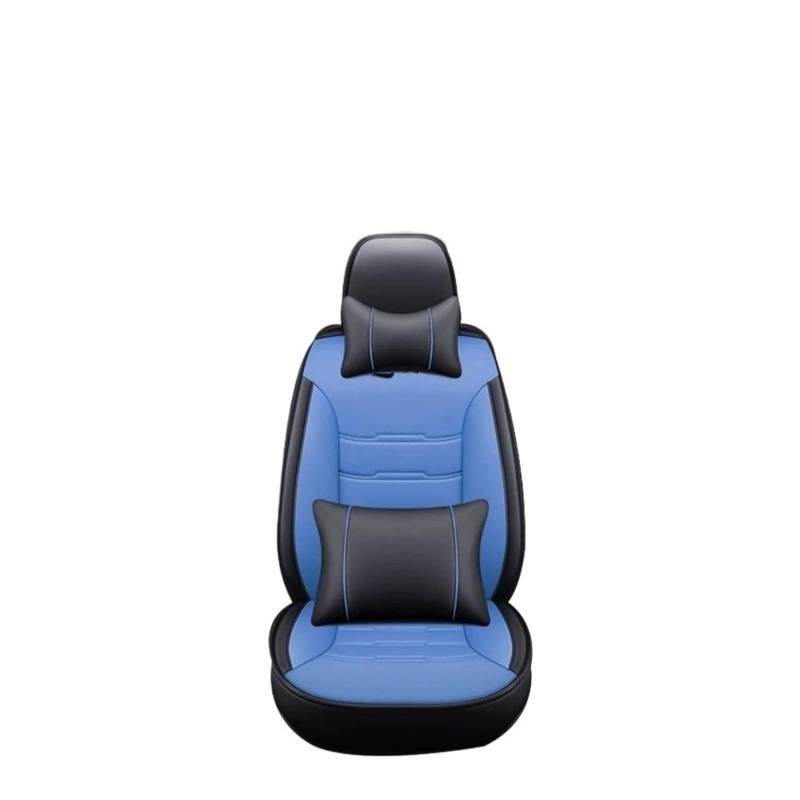 UFITIDU Auto Sitzbezug Für Toyota Für Corolla Für Camry Für Rav4 Auris Für Prius Yalis Avensis Zubehör Schutz Vollständige Abdeckung Universal Auto Leder Sitzbezug Auto Schonbezüge(Black Blue Pillow) von UFITIDU