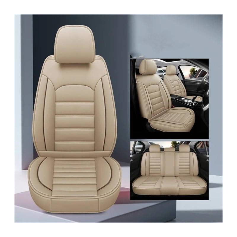 UFITIDU Auto Sitzbezug Für Toyota Hilux Für Sequoia Für Chr Livin Für Camry Für Venza Autozubehör Innendetails Sitzschutz Universal Style Autositzbezug Auto Schonbezüge(Beige 5seat1) von UFITIDU