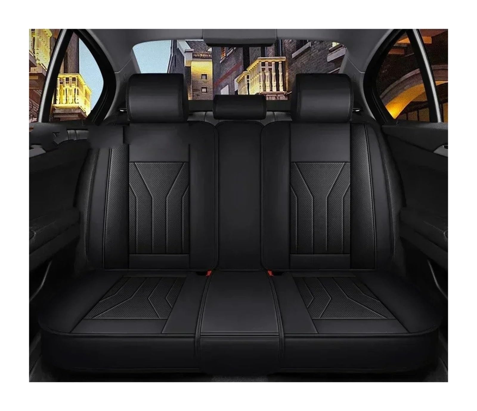 UFITIDU Auto Sitzbezug Für VW Für Polo Phideon Für Touran Teramont Tharu GOL Lavida Autozubehör Innendetails Universal Style Autositzbezüge Auto Schonbezüge(Back Row Seats) von UFITIDU