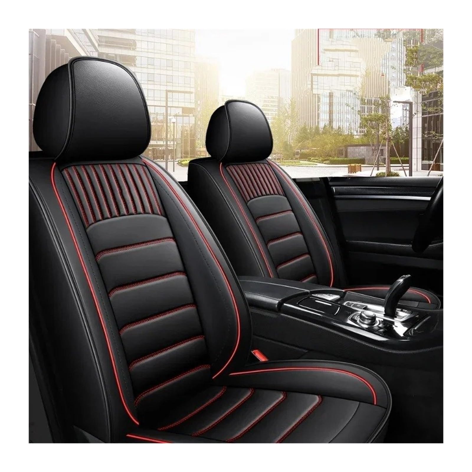 UFITIDU Auto Sitzbezug Für VW Für Tiguan HB20 Autozubehör Innendetails Universal Pu Leder Autositzbezug Auto Schonbezüge(Front Row 2 Seats) von UFITIDU