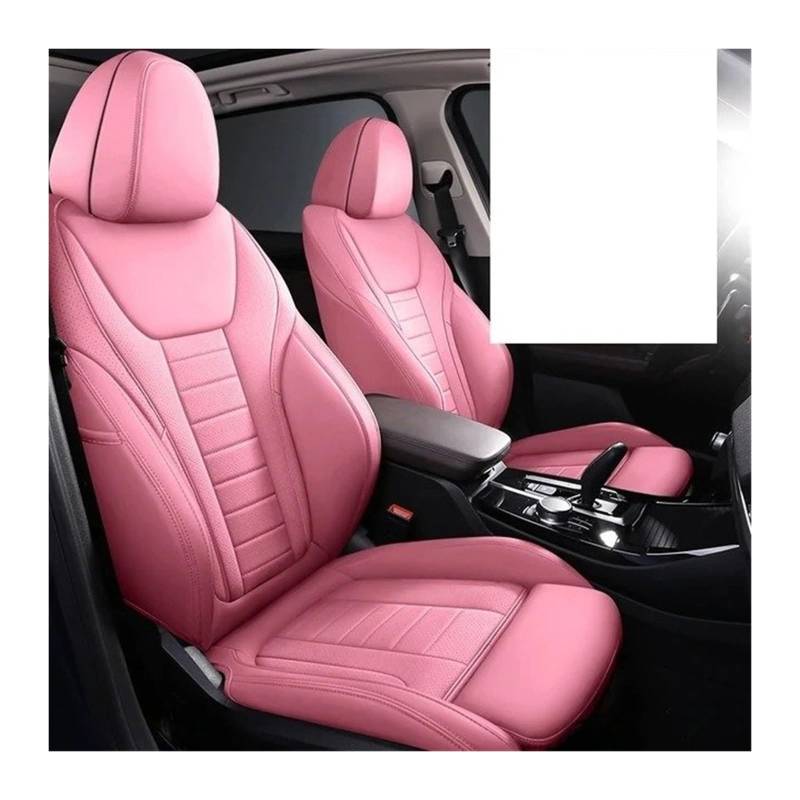 UFITIDU Auto Sitzbezug Für X3 3 Serie 7 5 3 Serie Für X5 Für X1 Custom Fit Auto Zubehör Sitzbezüge Für 5 Sitze Komplettset Leder Spezifisch Auto Schonbezüge(Rosa) von UFITIDU