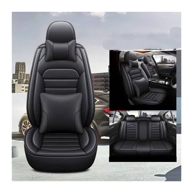 UFITIDU Auto Sitzbezug Pu Leder Für 4 Serie Alle Auto Modelle F32 F33 F36 G22 G23 G26 Universal Stil 3D Auto Sitzbezug Innen Zubehör Auto Schonbezüge(Black 5 Seat) von UFITIDU