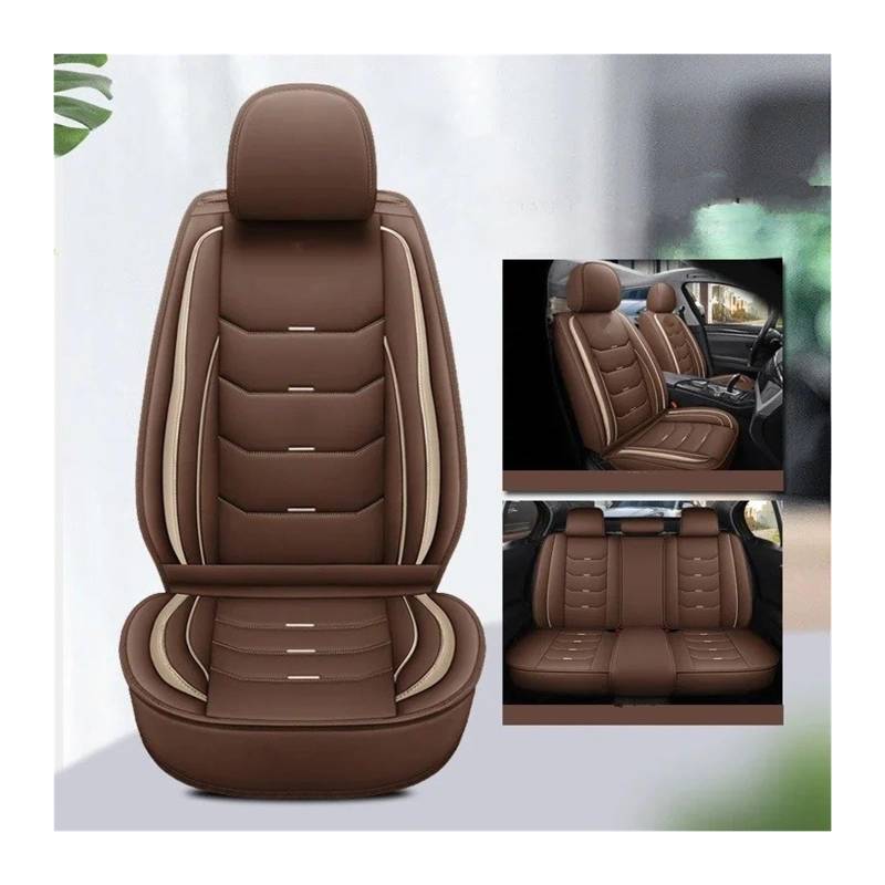 UFITIDU Auto Sitzbezug Pu-Leder Für Alle Automodelle MDX Für Astra RDX CDX ZDX Für RL TL RSX Innenzubehör Universal-Stil 3D-Autositzbezug Auto Schonbezüge(Coffee 5seat1) von UFITIDU