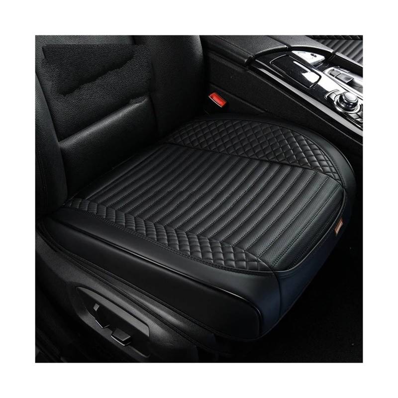 UFITIDU Auto Sitzbezug Universal Anti Slip Auto Stuhl Schutz Abdeckung Voll-Verpackt Auto Sitz Abdeckung Atmungsaktive Loch PU Auto Vordersitz Kissen Auto Schonbezüge(Black 1pc) von UFITIDU