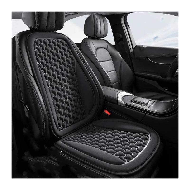 UFITIDU Auto Sitzbezug Universal Auto Stuhl Matte Auto Sitz Abdeckung Sommer 3D Atmungsaktive EIS Seide Auto Sitzkissen Konvexen Design Auto Seat Protector Pads Auto Schonbezüge(Black Front SetX1) von UFITIDU