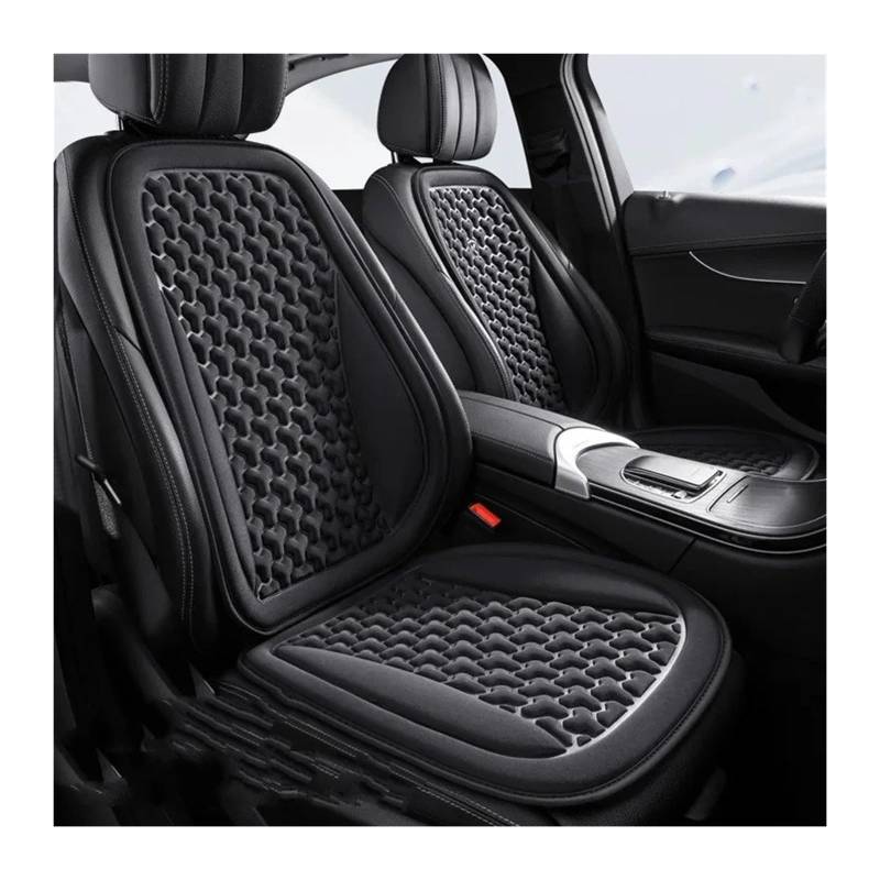 UFITIDU Auto Sitzbezug Universal Auto Stuhl Matte Auto Sitz Abdeckung Sommer 3D Atmungsaktive EIS Seide Auto Sitzkissen Konvexen Design Auto Seat Protector Pads Auto Schonbezüge(Black Front SetX2) von UFITIDU