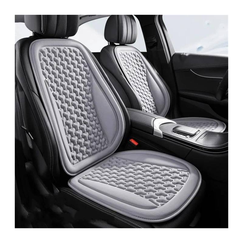 UFITIDU Auto Sitzbezug Universal Auto Stuhl Matte Auto Sitz Abdeckung Sommer 3D Atmungsaktive EIS Seide Auto Sitzkissen Konvexen Design Auto Seat Protector Pads Auto Schonbezüge(Grey Front SetX2) von UFITIDU