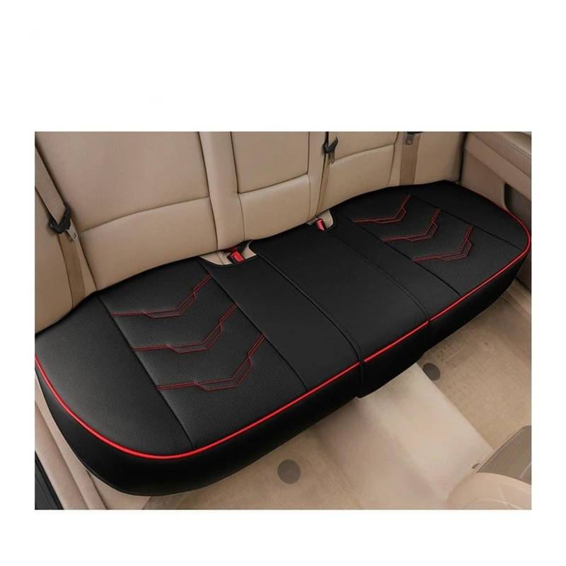 UFITIDU Auto Sitzbezug Universal Autositzbezug PU Leder Sitzkissenbezüge Auto Innensitze Schutzpolster Matte Vier Jahreszeiten Auto Schonbezüge(1pc Rear Black red) von UFITIDU