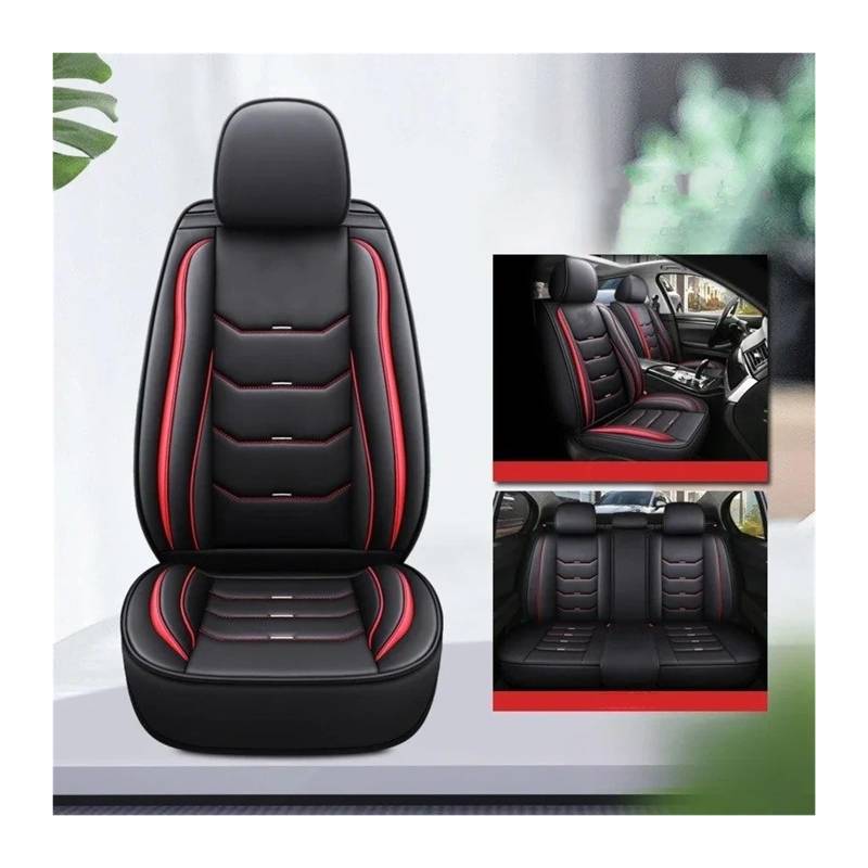 UFITIDU Auto Sitzbezug Universeller Stil Für Mitsubishi Für Outlander ASX Eclipse Lancer Für Pajero Sport Galant Triton Innenzubehör 3D -Autositzabdeckung Auto Schonbezüge(Black red 5seat1) von UFITIDU