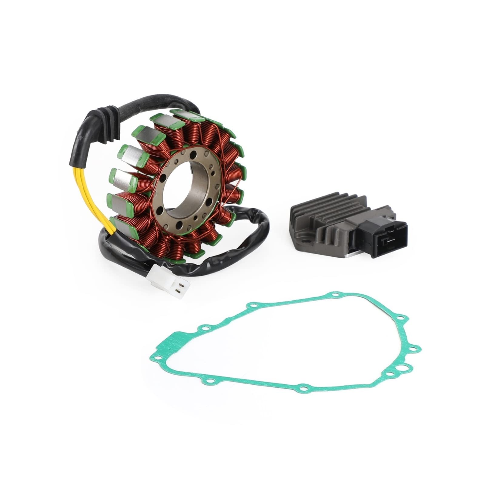 Magneto Stator+Voltage Rectifier+Gasket Compatible With CB600F Hornet 2003-2006 2005 2004 31120-MBZ-611 31600-KFG-861 von UGALUNMER