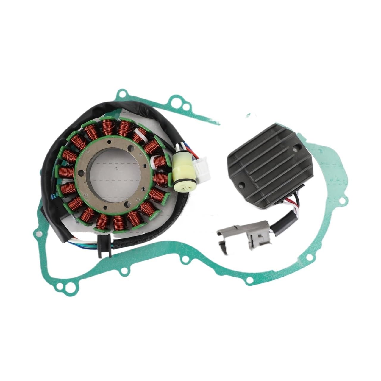 Magneto Stator+Voltage Rectifier+Gasket Compatible With Yamaha Wolverine 350 YFM350FX 02-05 Motor Parts von UGALUNMER