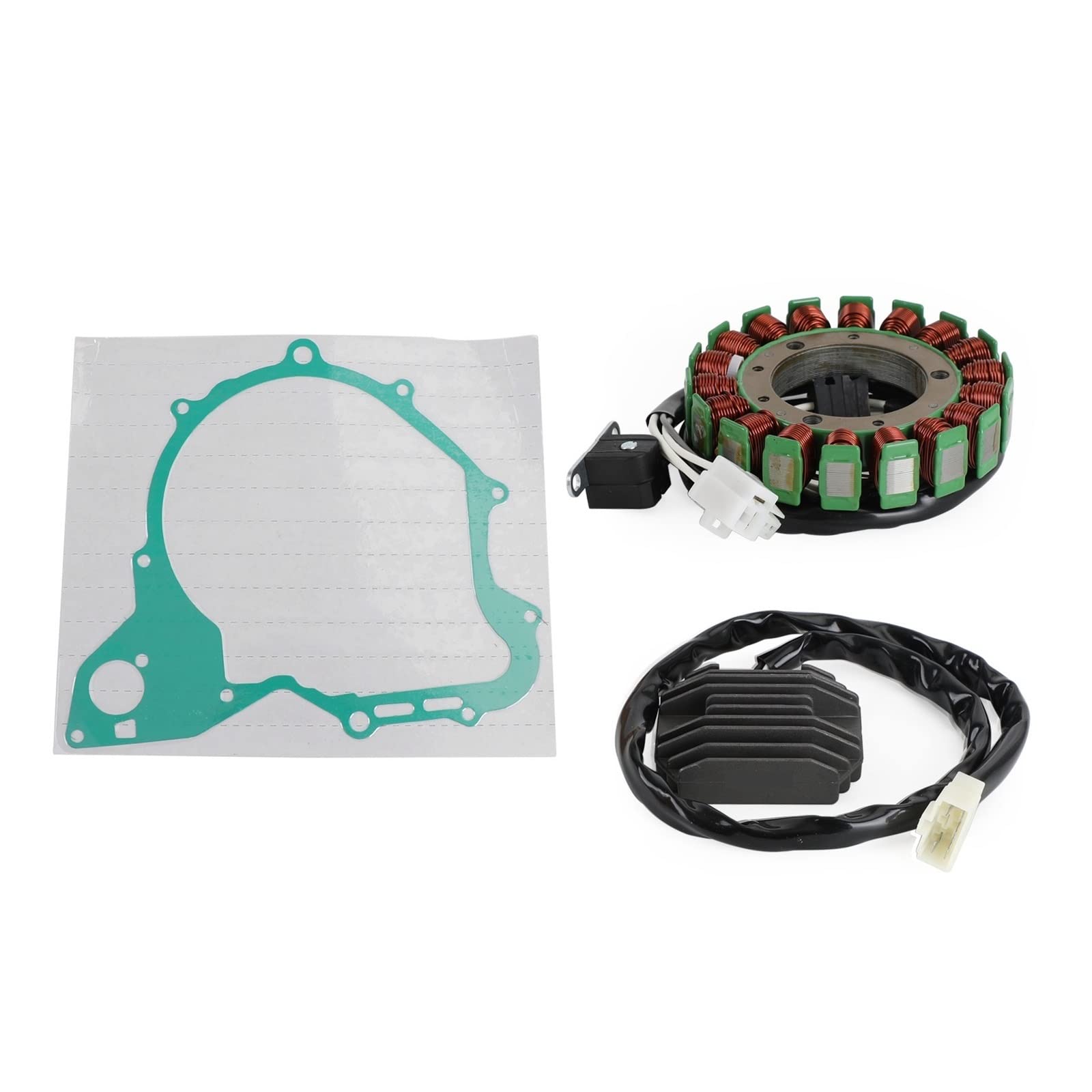 Stator+Voltage Rectifier+Gasket Compatible With Yamaha XVS650 V Star/Custom/Classic 2005-2017 5SC-81410-01-00 5KP-81960-00-00 von UGALUNMER