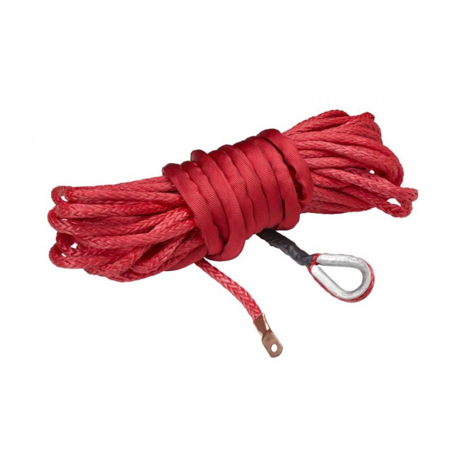 Abschleppseil, 10 mm, 30 m, 12 Stränge, UHMWPE, Synthetisches 4 x 4-ATV-Windenseil mit Kausche for Geländewagen, ATV, UTV, SUV,Einfach zu bedienen(Rood) von UHEAL