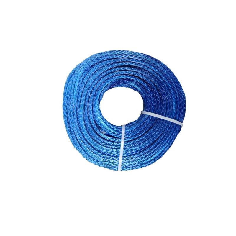 Abschleppseil, Synthetisches Windenseil, Kabelseil, 8 mm x 50 Meter, UHMWPE-Seil for ATV/UTV, elektrische Winde, 4 x 4 Offroad-Zubehör,Einfach zu bedienen(Blue) von UHEAL