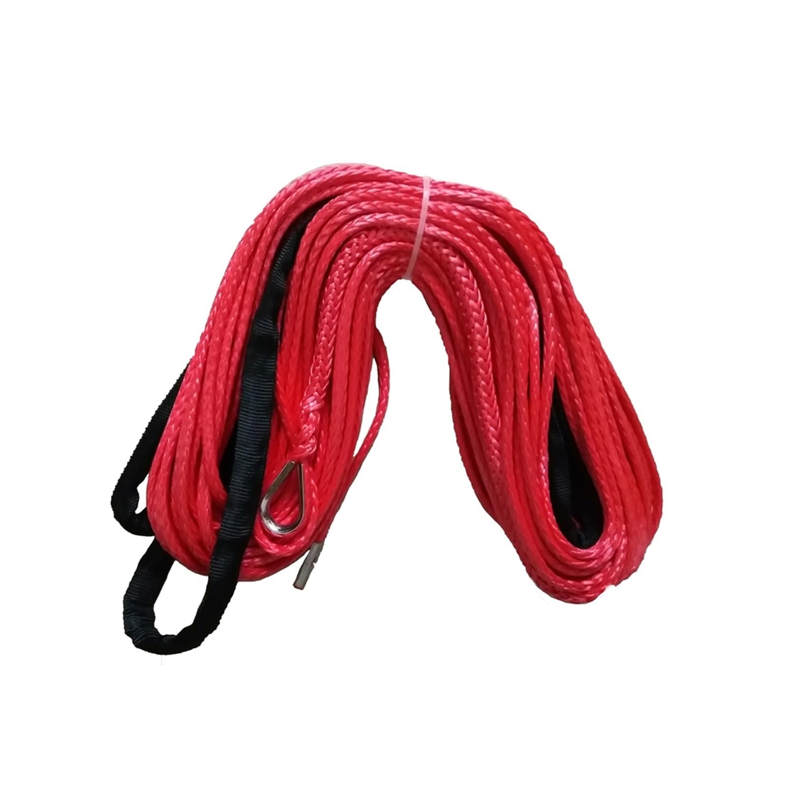 Abschleppseil, Windenseil, 9 mm x 30 m, Synthetisches Windenseil, Seil, 17.000 lbs, mit Mantel (ATV UTV 4X4 4WD Offroad),Einfach zu bedienen(Rood) von UHEAL