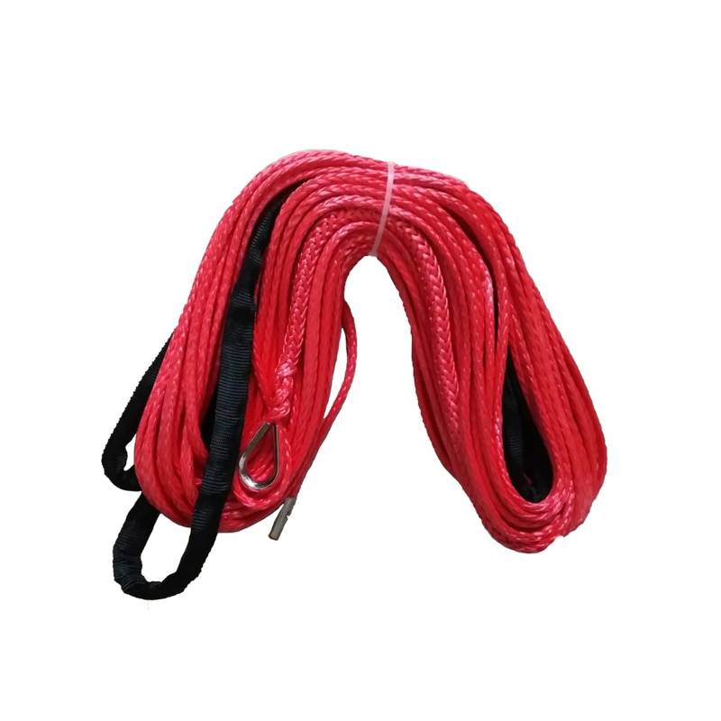 Abschleppseil, Windenseil, 9 mm x 30 m, Synthetisches Windenseil, Seil, 17.000 lbs, mit Mantel (ATV UTV 4X4 4WD Offroad),Einfach zu bedienen(Rood) von UHEAL