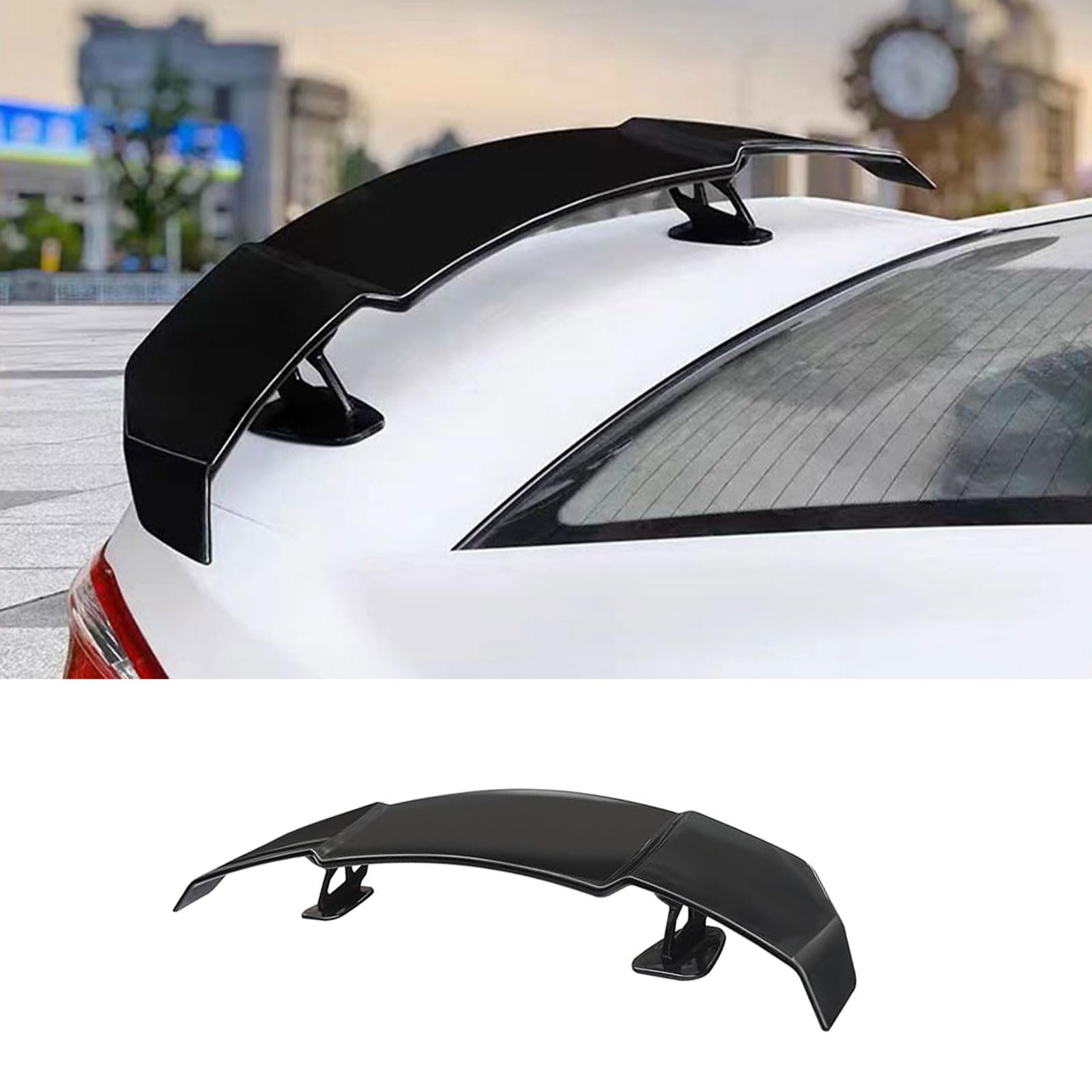 Spoiler für Kia K4 2014 2015 2016 2017 2018, Kofferraum Heckspoiler Dachspoiler Heckflügel Kratzfeste Tuning Auto Zubehör,Gloss Black von UHMMHBGR