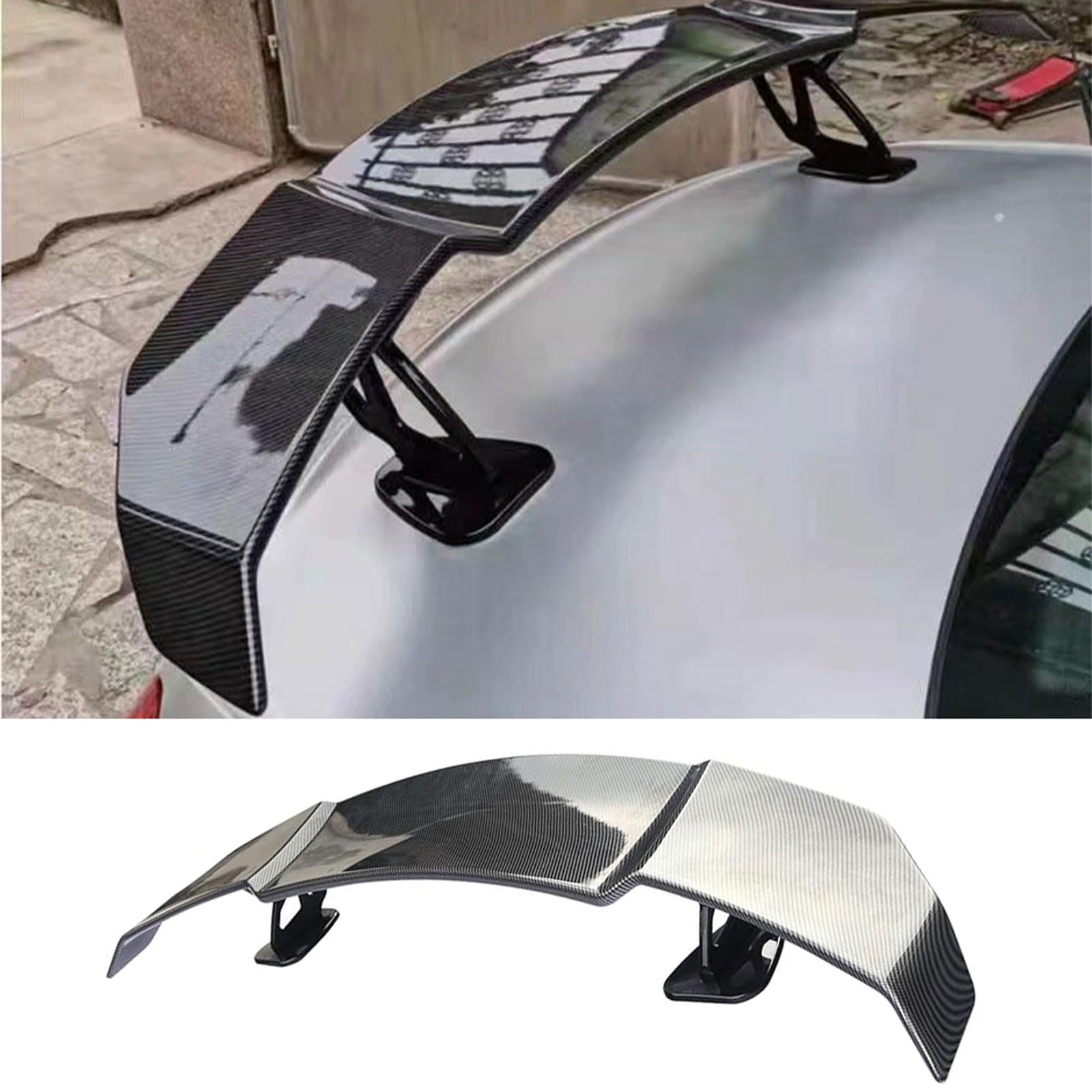 Spoiler für Mazda 3 I Sedan (BK, Facelift 2006) 2006 2007 2008 2009, Kofferraum Heckspoiler Dachspoiler Heckflügel Kratzfeste Tuning Auto Zubehör,Carbon Fiber Look von UHMMHBGR