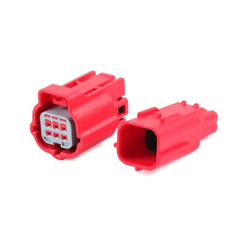 UHNYTRV 1/5/10/20/50 Sets 6 Pin MWTRB-06-1A-R MWTPB-06-1A-R Auto Wasserdicht Stecker 0,6 MM Rot Stecker mit Terminal(6p female male,10 sets) von UHNYTRV