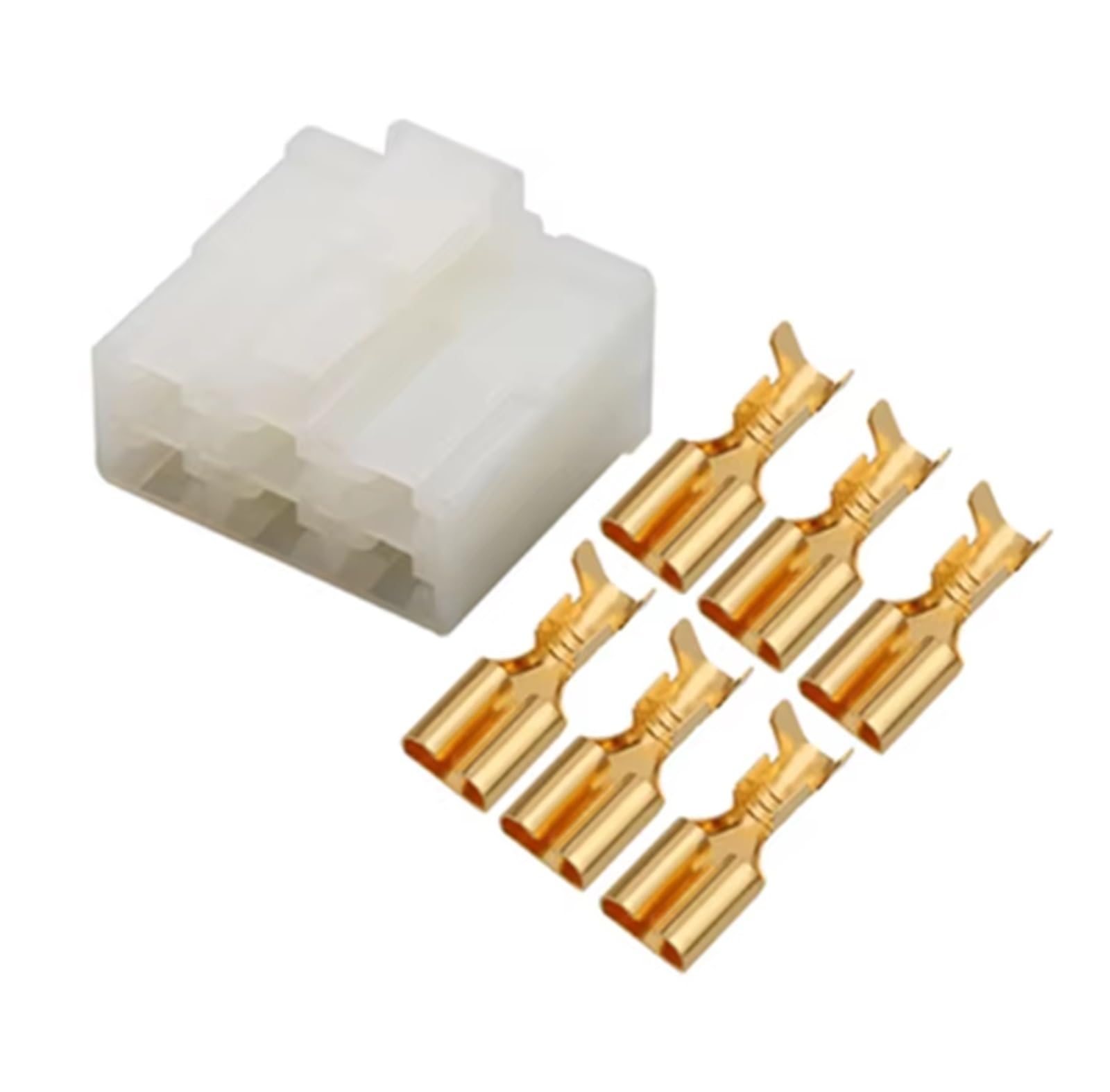 UHNYTRV 1/5/10/20 Sets 6 Pin 6,3 MM Auto Verdrahtung Weiß Stecker 6120-2063 6070-6481 Automobil männlichen Buchse Stecker mit Terminals(6p female,1 set) von UHNYTRV