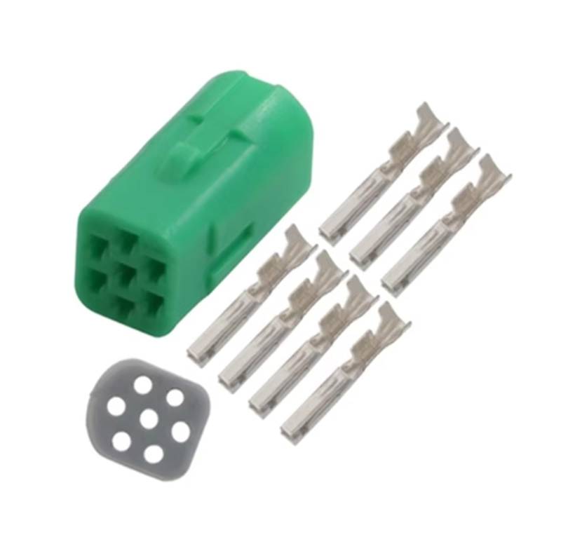 UHNYTRV 1/5/10 Set 7 Pin Wasserdicht Männlich Weiblich Kabel Stecker Automotive Grün Verdrahtung Stecker Steckdosen Dichtung 2822344-1 2822343 917319-4(7p female,1 set) von UHNYTRV