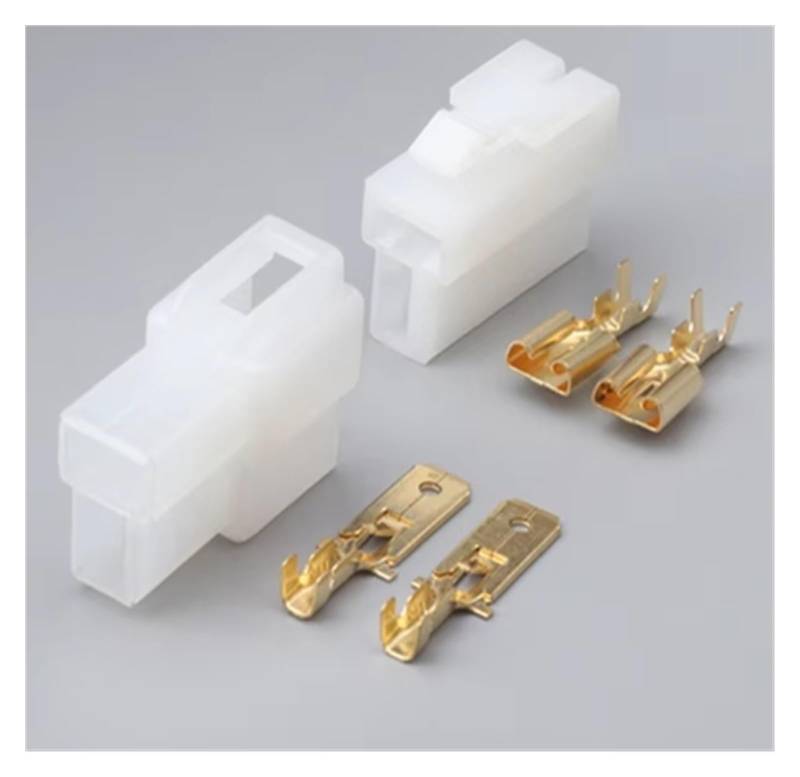 UHNYTRV 1/5/10 Sets 2 Pin 6,3mm Männlich Weiblich Automobil Elektrischen Draht Stecker Weiß Verdrahtung Buchse Stecker Mit terminal 7122-2128(5 SETS_2P) von UHNYTRV