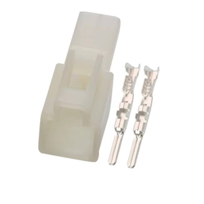 UHNYTRV 1/5/10 Sets 2 Pin Männlich Weiblich Weiß Kunststoff Jack Adapter Kabel Auto Stecker Lautsprecher Stecker Anwendbar for Auto DJ7021-2,3-11(2p female,1 SET_2P) von UHNYTRV