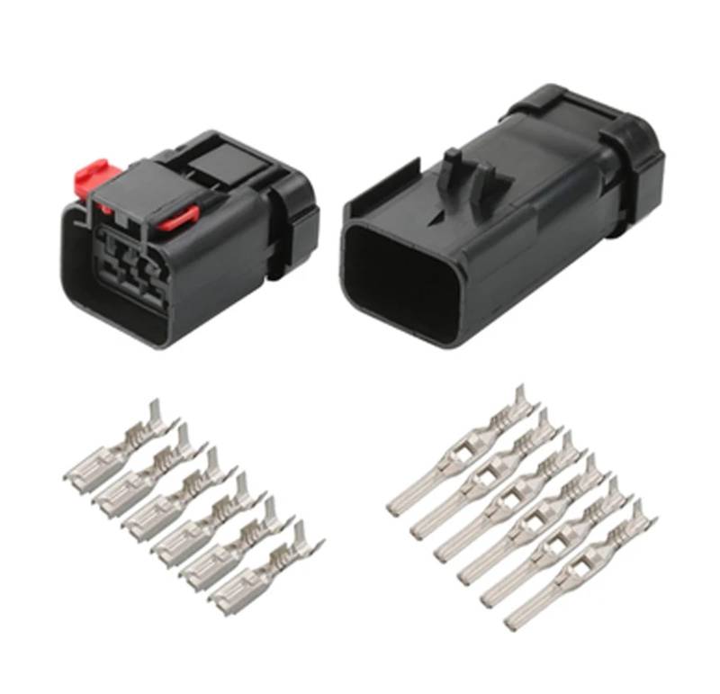 UHNYTRV 1/5/10 Sets 6 Pin Kunststoffgehäuse Auto Sealed Kabel Schwarz Männlich Weiblich Stecker Wasserdicht Elektrische Stecker DJ7066-2,8-11/21(6p male,10 sets) von UHNYTRV