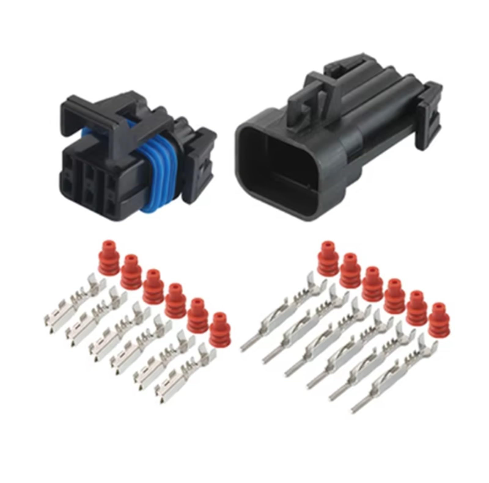 UHNYTRV 1/5/10 Sets 6Pin GT Wasserdicht Auto Schwarz Männlich Weiblich Stecker Automotive Mit Terminal Dichtung Gummi 12052848 12124107(6p female,1 set) von UHNYTRV