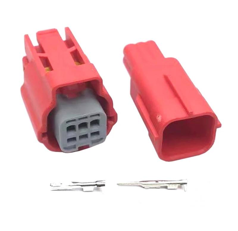 UHNYTRV 1 / Rot 6 Pin Stecker Oder Buchse Auto OBD Diagnose Stecker Auto Universelle Buchse Automotive Stecker MWTPB-06-1A-R Schutzhülle(Male) von UHNYTRV