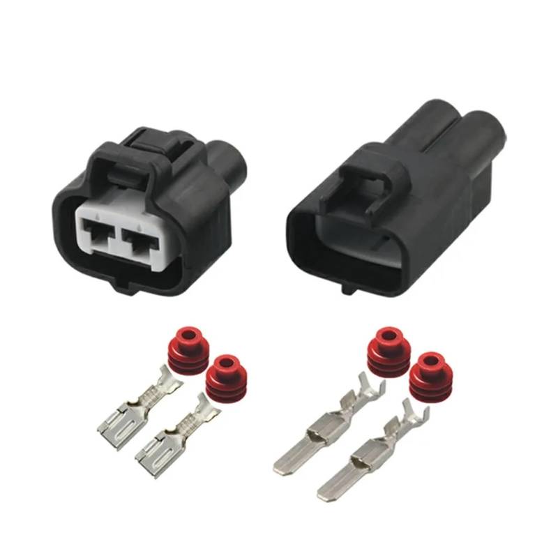 UHNYTRV 2-poliger 4,8-mm-Stecker/Auto-Wasserstrahlmotor, männlich und weiblich, elektrischer Anschluss/Waschpumpe(Male Female,10 Sets) von UHNYTRV