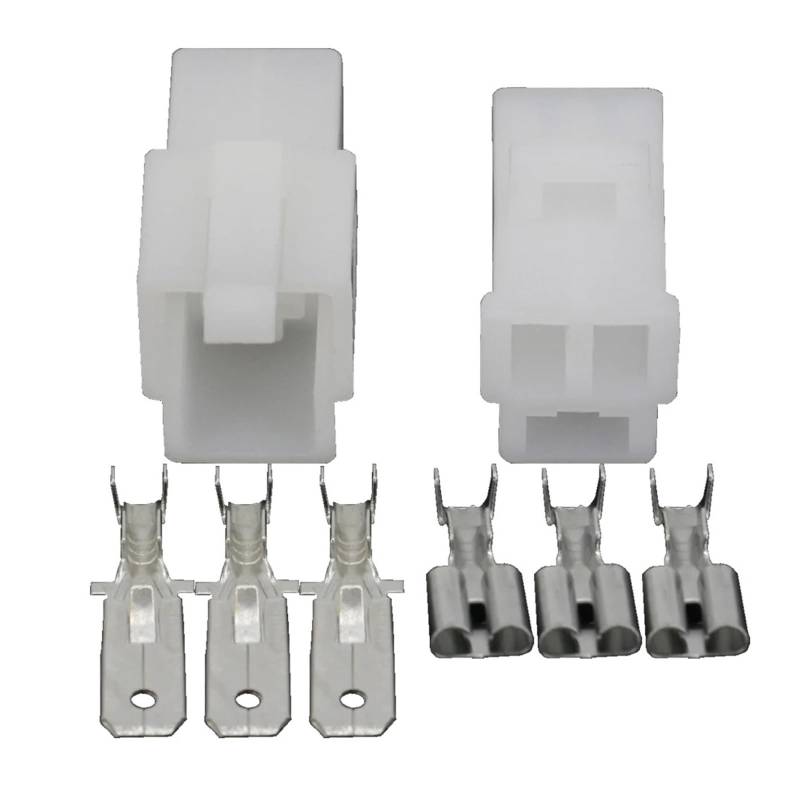 UHNYTRV 3 Pin 6,3 Automotive Stecker 3P Stecker Terminal Kunststoff Shell Buchse DJ7031A-6,3-11/21(10 Sets) von UHNYTRV