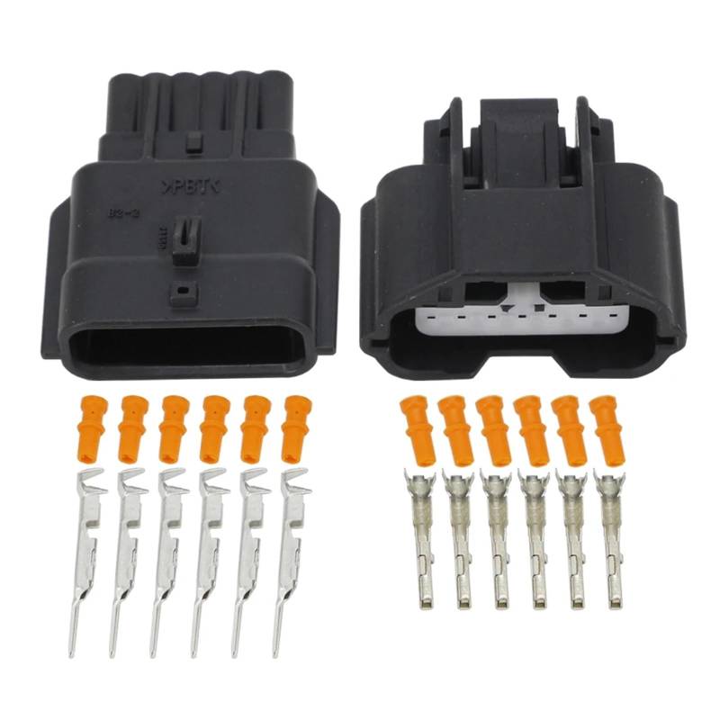 UHNYTRV 5/10 Sets 6 Pin Gaspedal Automobil Wasserdichte Elektronische Drossel Harness Connector7283-8850-30 DJ7061K-0,6-11/21(Male and Female Plug) von UHNYTRV