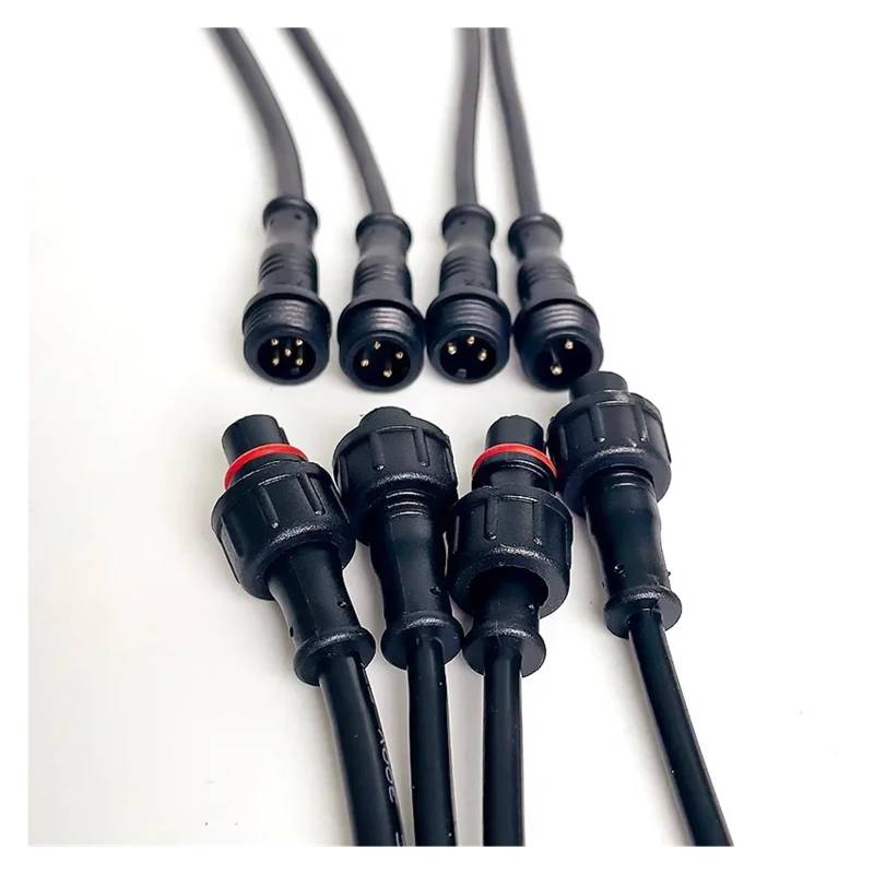 UHNYTRV 5/20Pcs M12 Wasserdichte 2 3 4 5Pin IP65 Kabel Draht Stecker / / Streifen Männliche Und weibliche Jack 20cm Länge Stecker Kleine Größe Kopf(Male Female,5 PCS_4P) von UHNYTRV