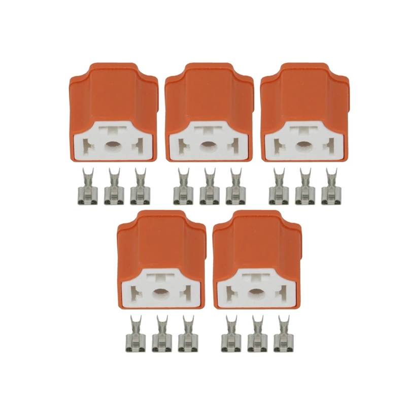 UHNYTRV 5 Sätze 3-poliger H4-Stecker aus Keramik, rechtwinkliger H4-Stecker, H4-Stecker, 7,8 Keramik H4-2A 3P von UHNYTRV