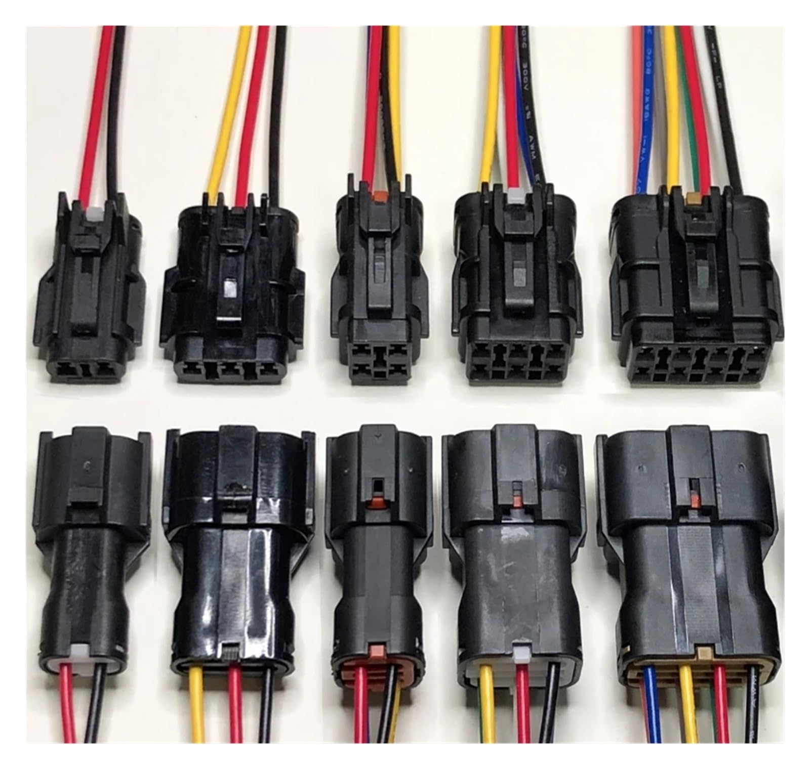 UHNYTRV DJ7022Y-2 Limousinen-Kabelbaum, versiegelter wasserdichter Stecker, 1p2p3p4p6p8p12p14p16p, Nebelscheinwerfer-Stecker und Buchse, Kabellänge 15 cm(12p strip line,5sets) von UHNYTRV