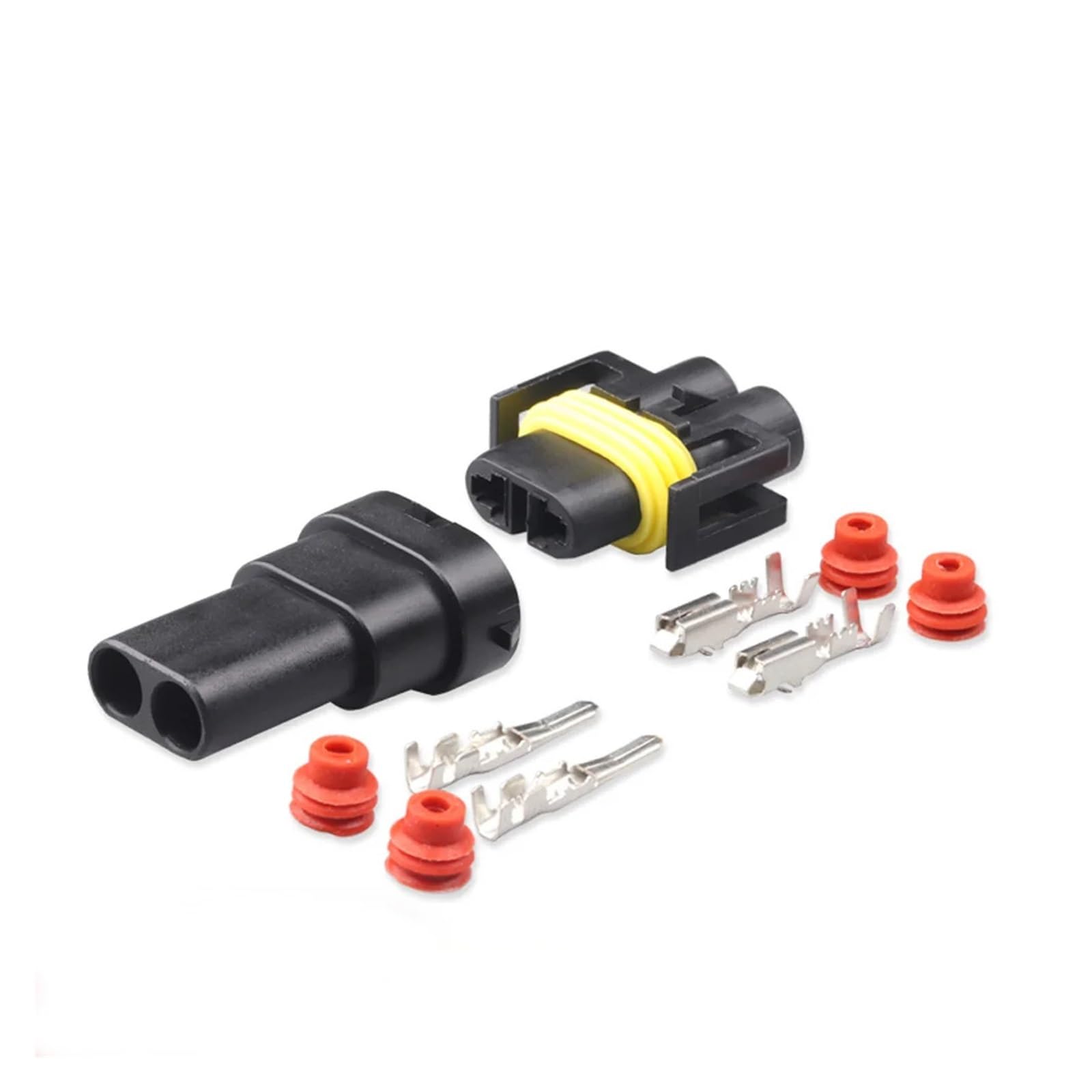 UHNYTRV DJ7029Y-2.8 2Pin Auto-Lampenfassungsstecker, Auto-Nebelscheinwerfer, wasserdichte elektrische Anschluss-Kits for H8, H11 880 HID-Lampenfassung(Male and female,100 SETS) von UHNYTRV