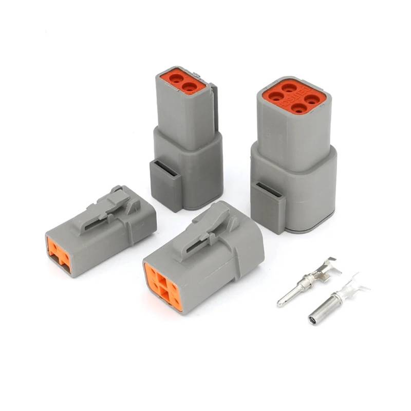 UHNYTRV DTP06-4S Grau 4Pin Auto Stecker Wasserdicht DTP Männlich Weiblich Kopf Und Terminal Kabelbaum Steckdose(Male set) von UHNYTRV