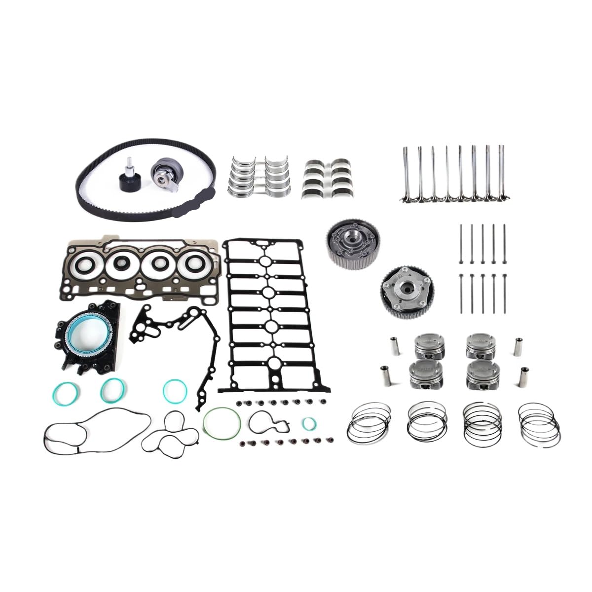 Motordichtungen und Kolbenringe-Überholungssatz für CC MK2 mit Nockenwellenverstellern 1,4T von UHSTJW