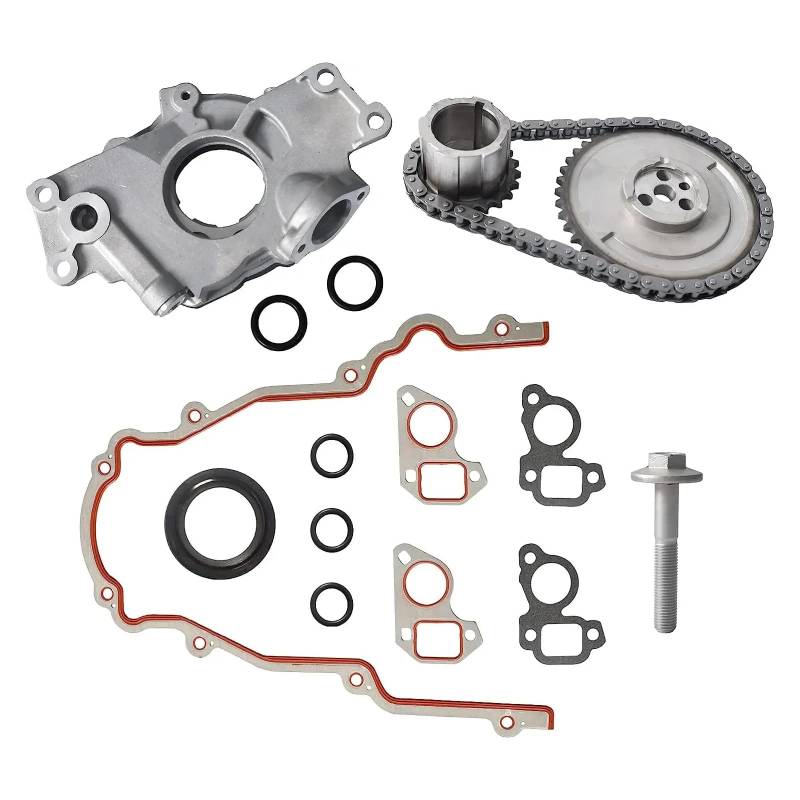 Motorsteuerkettensatz mit Ölpumpe und Steuerdeckeldichtung Kompatibel mit GM-Modelle 4,8 5,3 5,7 6,0 6,2 von UHSTJW